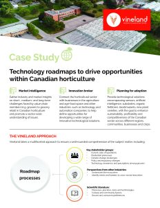 Case study - Technology roadmaps to drive opportunities within Canadian horticulture